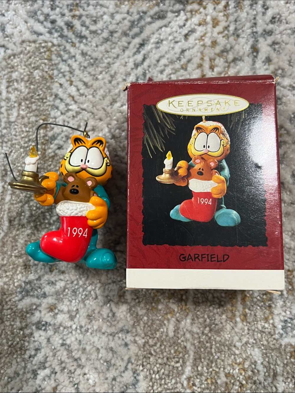Garfield Hallmark Christmas Ornament 1994 pooky bear z28
